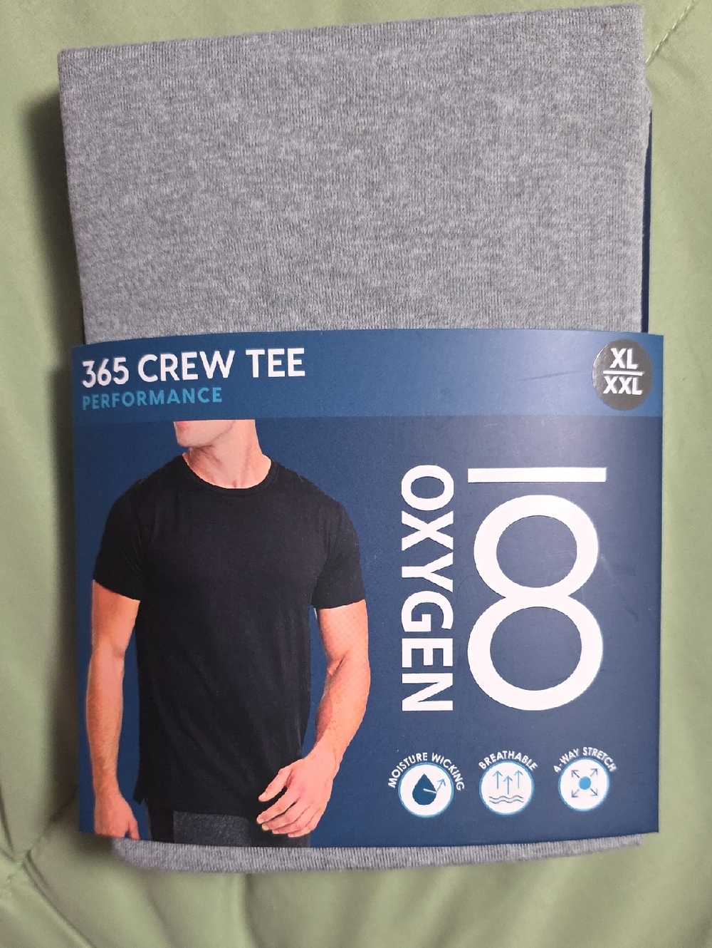 Oxygen 365 Crew Tee Performance Short Sleeve T-Shirt - Gray